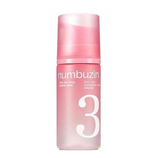 Burbuļu maska ar 7% PHA un LHA ādas atjaunošanai un tekstūras izlīdzināšanai Numbuzin No.3 PHA Skin Prep Bubble Mask